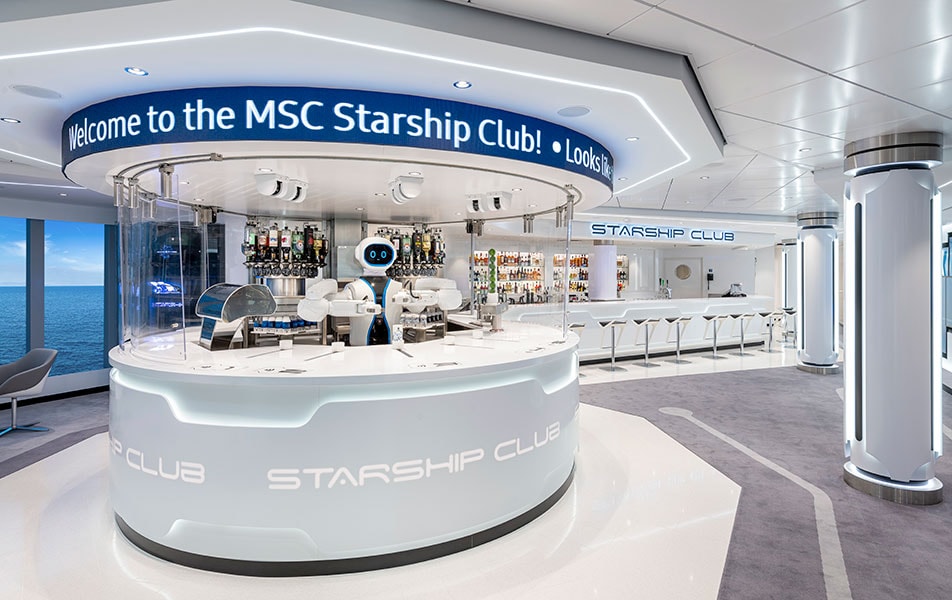 Welcome to MSC Starship Club, home to Rob, the 1st humanoid robotic bartender at sea!